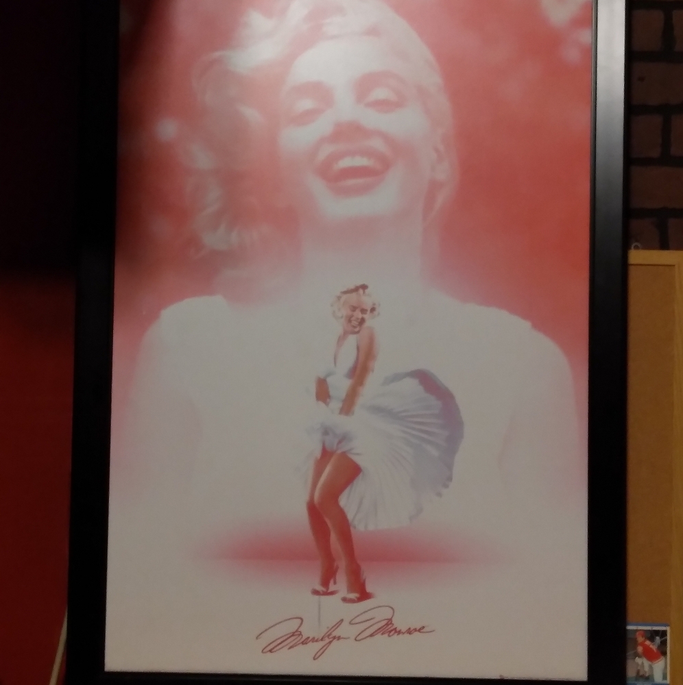 Marilyn Monroe Rose 🌹Pink Framed Art with the Iconic Marilyn Pose